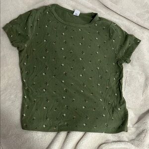 Old Navy Green Floral Women's Top